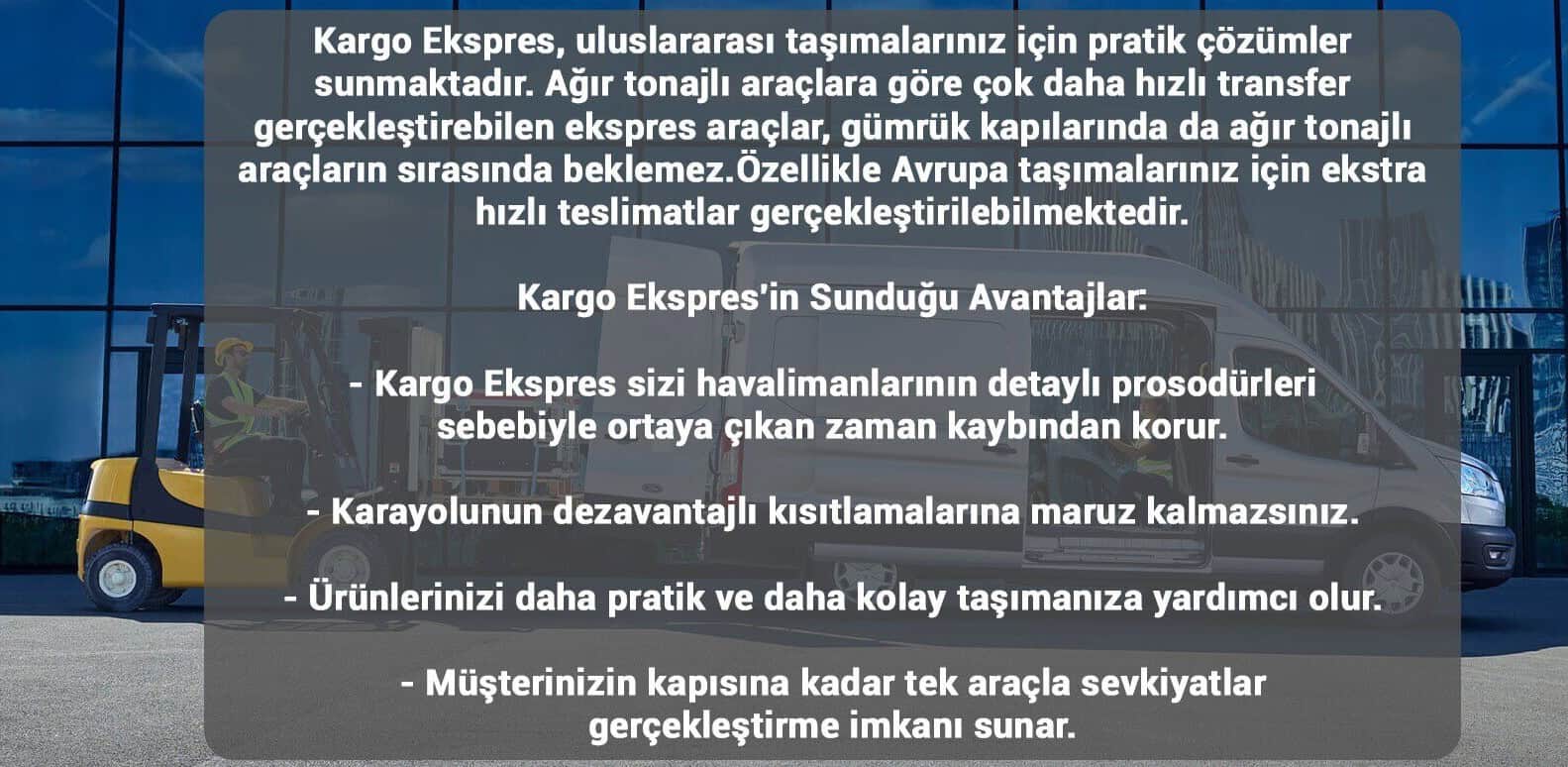 Kargo-Ekspres yurtdışına ekonomik ve hızlı kargo taşımacılığı hizmetleri